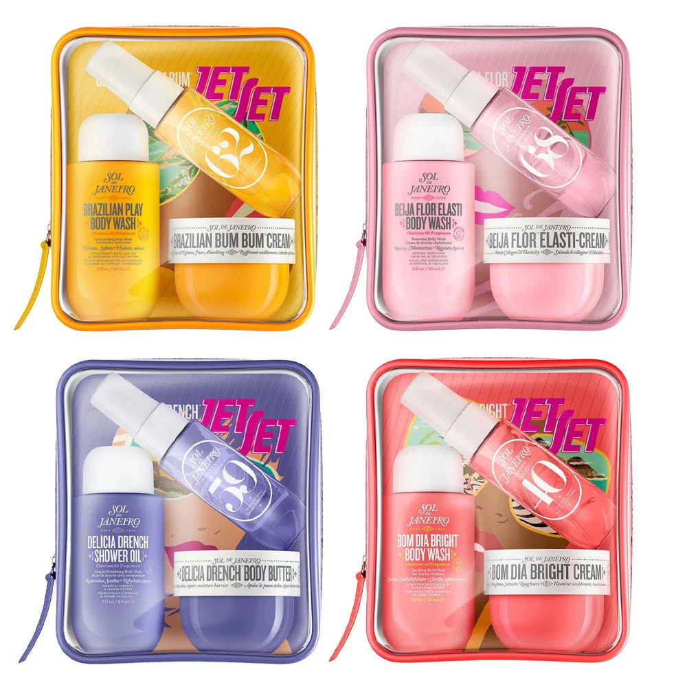Ensemble Sol De Janeiro 62 68 59 40 avec brume parfumée 30 ml, huile de douche 90 ml, beurre corporel 50 ml, pour les cheveux et le corps, longue durée