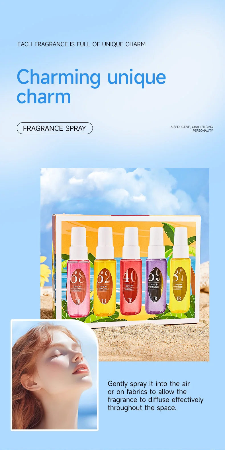 Coffret de parfum numérique, parfum frais, parfum longue durée, sans alcool, spray corporel adapté aux hommes et aux femmes, coffret cadeau
