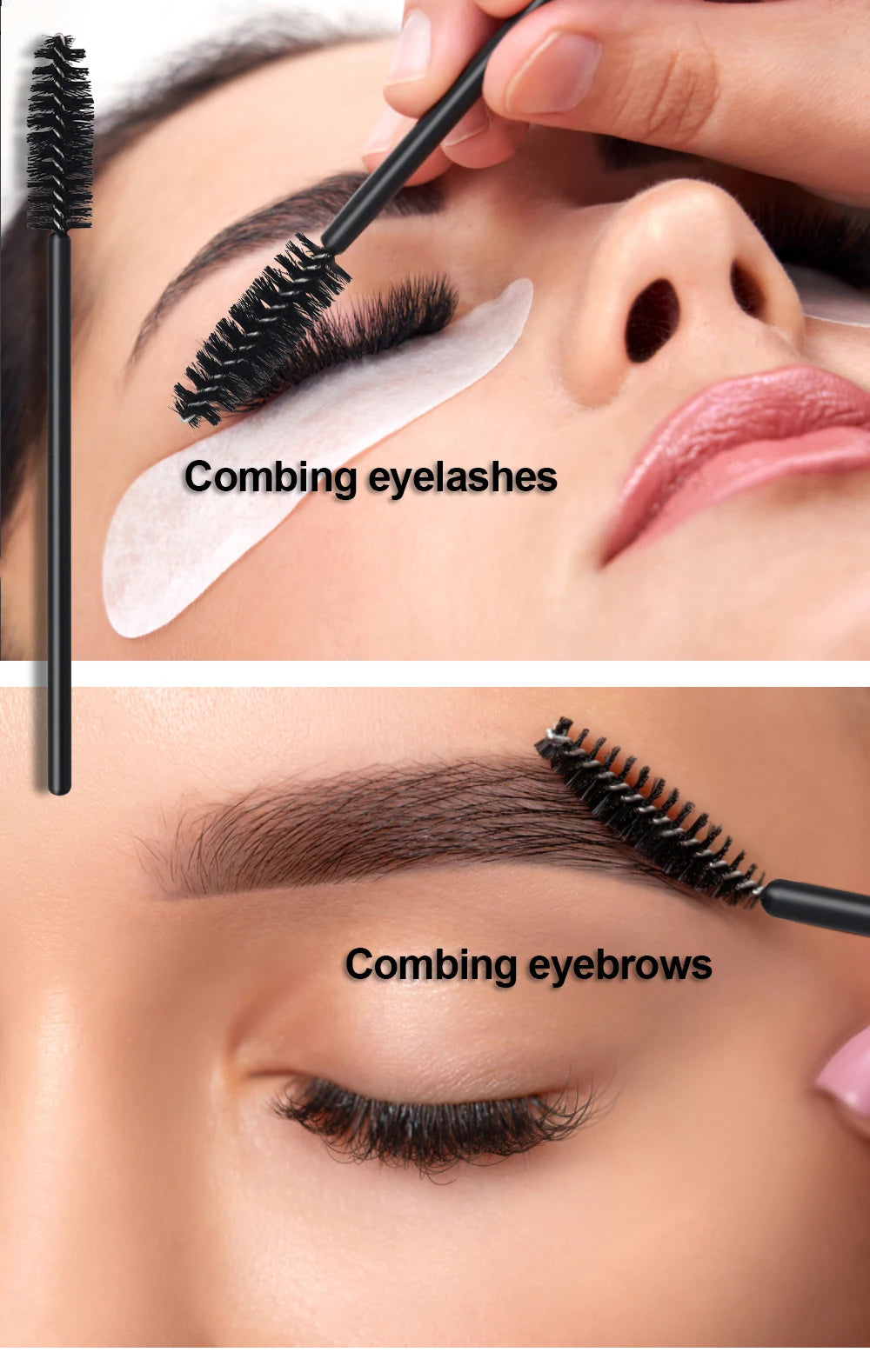 ANNAFRIS-Brosse à cils en cristal, tête souple, outil de maquillage, baguette d'extension de cils, mascara, 50 pièces