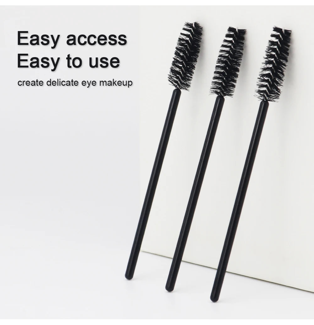 ANNAFRIS-Brosse à cils en cristal, tête souple, outil de maquillage, baguette d'extension de cils, mascara, 50 pièces