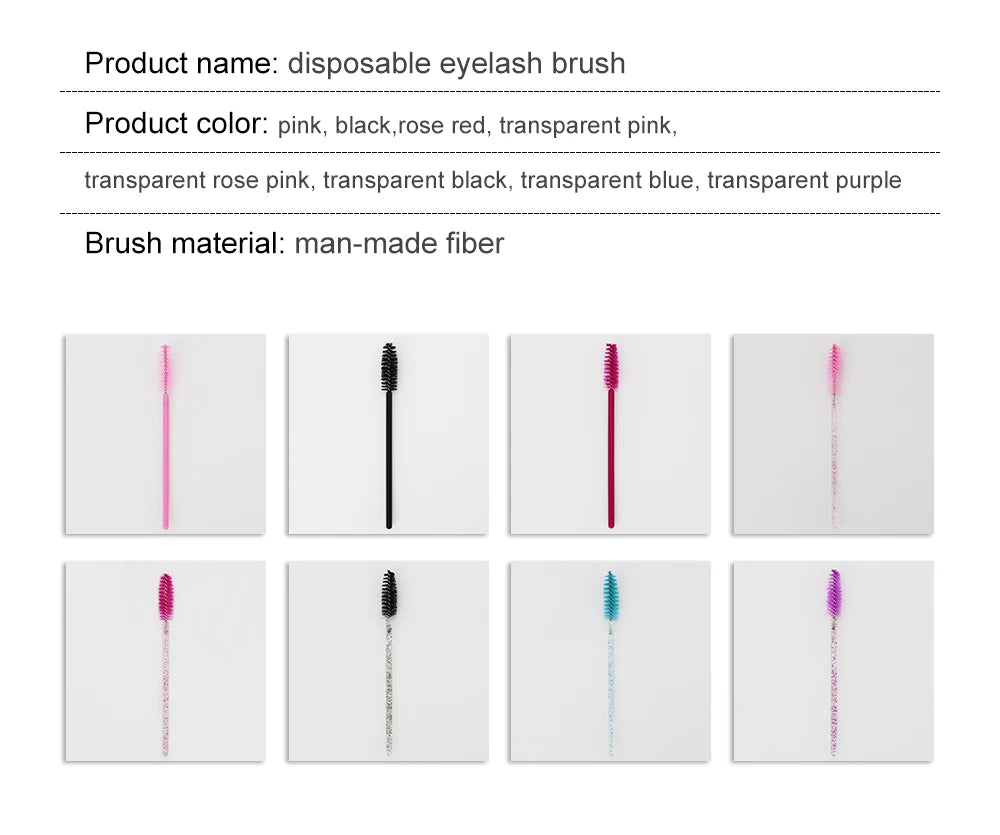 ANNAFRIS-Brosse à cils en cristal, tête souple, outil de maquillage, baguette d'extension de cils, mascara, 50 pièces