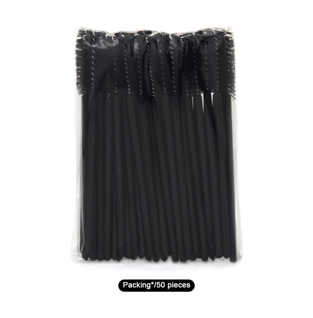ANNAFRIS-Brosse à cils en cristal, tête souple, outil de maquillage, baguette d'extension de cils, mascara, 50 pièces