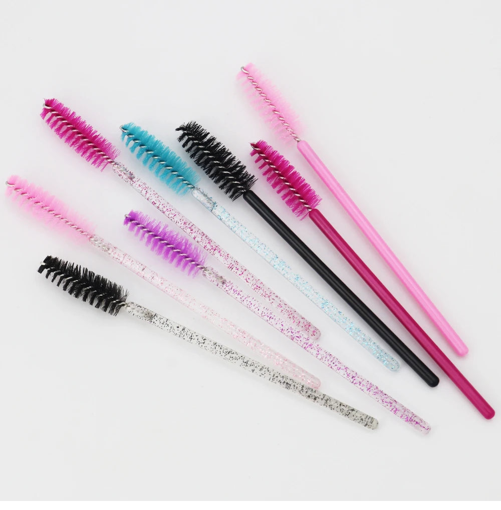 ANNAFRIS-Brosse à cils en cristal, tête souple, outil de maquillage, baguette d'extension de cils, mascara, 50 pièces