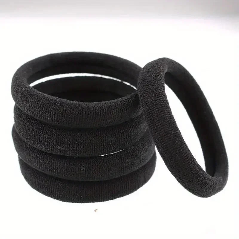 Bandes de cheveux à haute élasticité pour femmes et filles, bandeau noir basique, porte-queue de cheval Simple, couvre-chef, accessoires pour cheveux