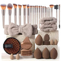 Kit de maquillage rose 20/40, ensemble complet de pinceaux de maquillage, grand ensemble comprend des pinceaux doux, mélangeur de beauté, cadeau d'anniversaire, de noël et du nouvel an