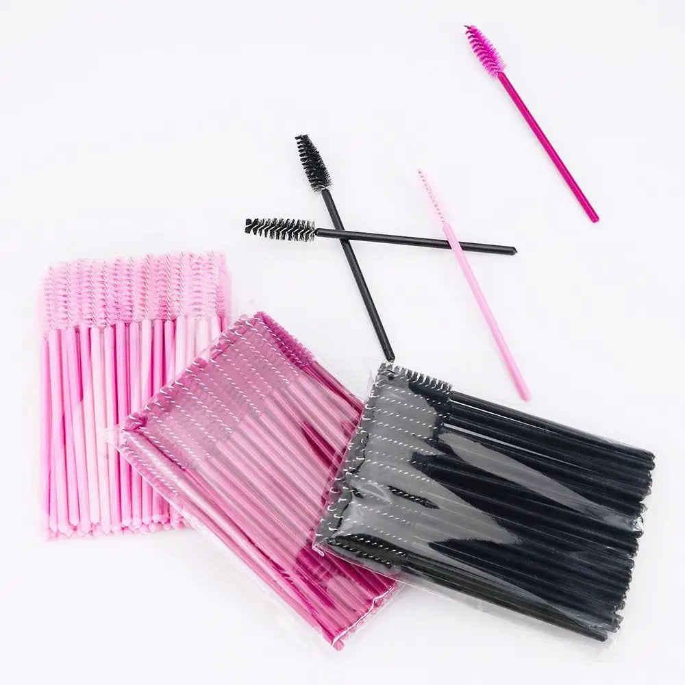 ANNAFRIS-Brosse à cils en cristal, tête souple, outil de maquillage, baguette d'extension de cils, mascara, 50 pièces