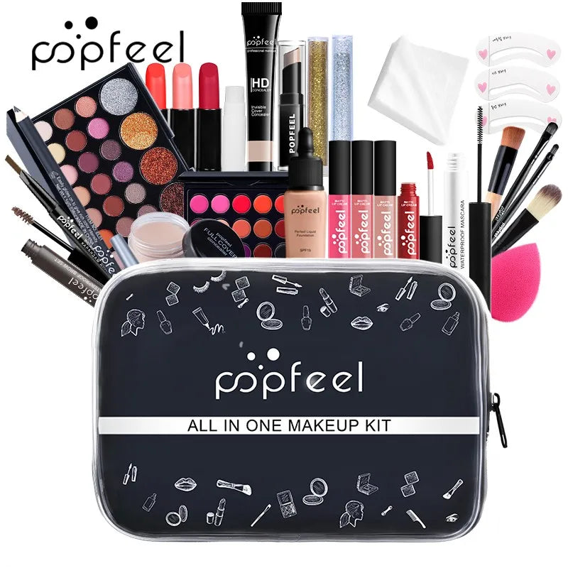 POPFEEL-Kit de Maquillage Tout-en-Un pour Femme, Ensemble Complet, avec Fard à Paupières, Eyelblogueur