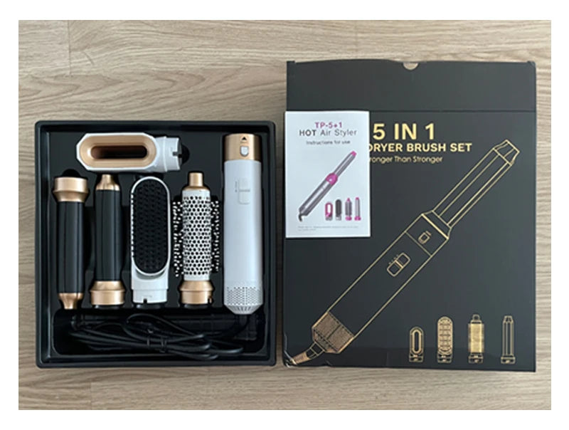 Sèche-cheveux 5 en 1, ensemble de peignes chauds, fer à friser professionnel, lisseur, outil de coiffure pour sèche-cheveux professionnel domestique
