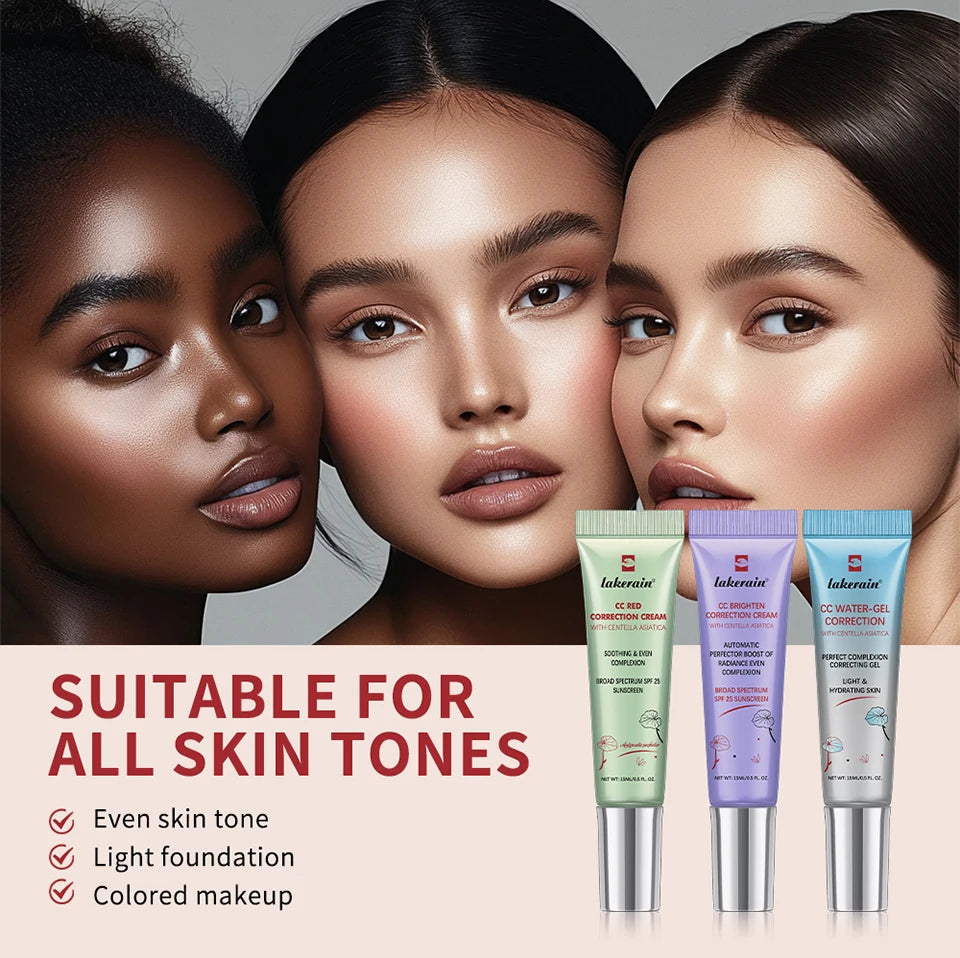 Crème CC Correctrice de Couleur 45/15ml Hydratante, Imperméable et Anti-Transpiration – Maquillage Pré-Base Longue Durée – Crème CC Transformante