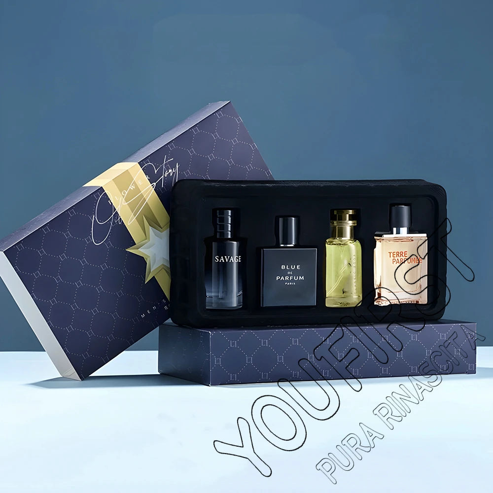 Marque de luxe Parfum hommes Cologne 100ml Parfums Homme coffret cadeau 4 pièces ensemble Parfums Masculinos naturel Floral fruité parfum Spray