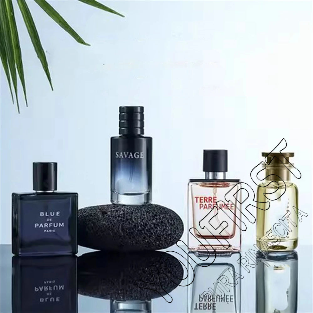 Marque de luxe Parfum hommes Cologne 100ml Parfums Homme coffret cadeau 4 pièces ensemble Parfums Masculinos naturel Floral fruité parfum Spray