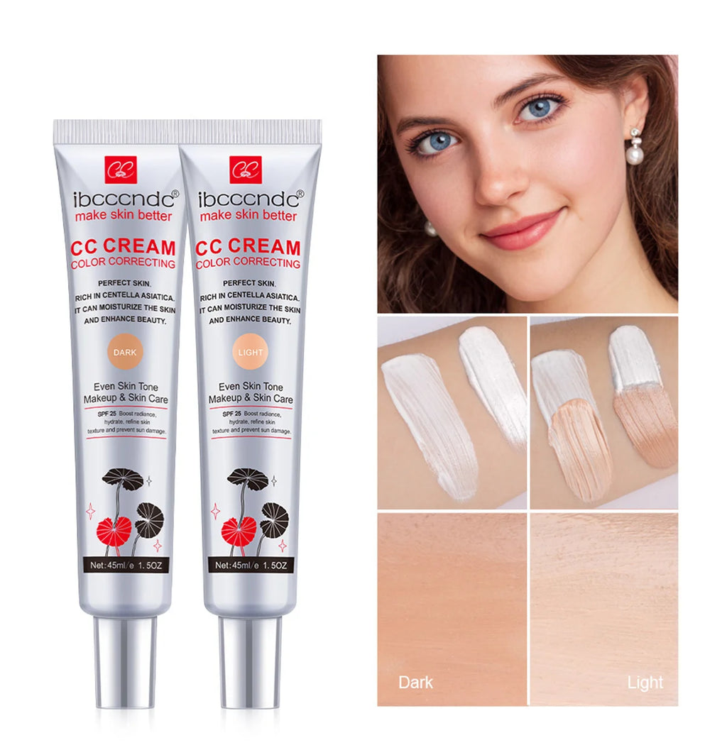 Crème CC Correctrice de Couleur 45/15ml Hydratante, Imperméable et Anti-Transpiration – Maquillage Pré-Base Longue Durée – Crème CC Transformante