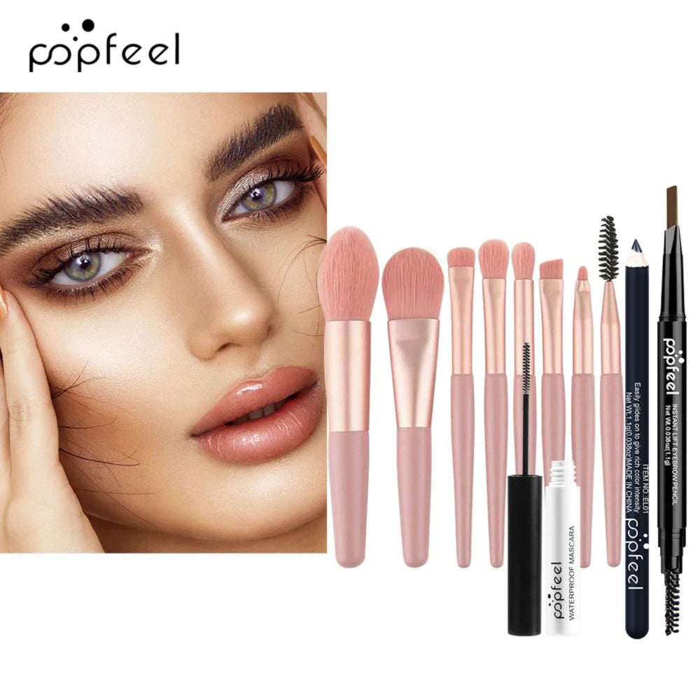 POPFEEL ensemble de maquillage pour les yeux 40 couleurs fard à paupières Palette crayon à sourcils Eyeliner stylo Mascara avec un ensemble de pinceaux de maquillage cosmétiques pour les yeux