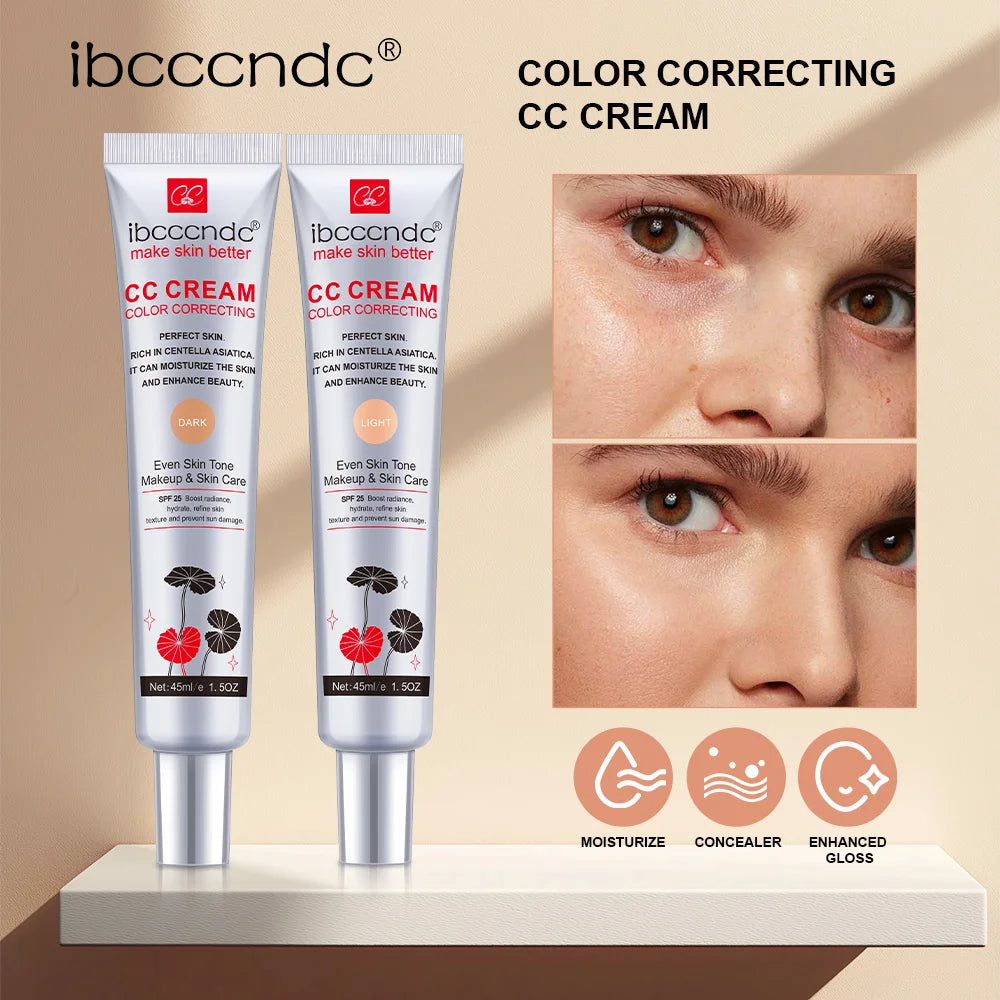 Crème CC Correctrice de Couleur 45/15ml Hydratante, Imperméable et Anti-Transpiration – Maquillage Pré-Base Longue Durée – Crème CC Transformante