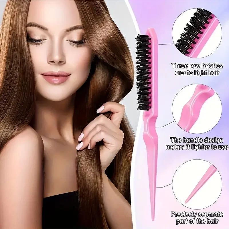 6 pièces/ensemble ensemble de brosses à cheveux coiffure vaporisateur bouteille cheveux tressage boucle Rat queue peigne taquin cheveux Brsuh bord contrôle brosse à cheveux