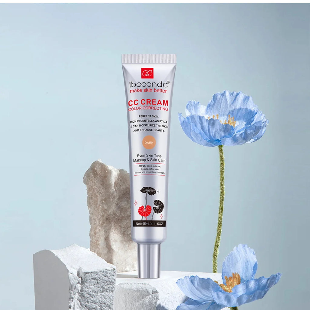Crème CC Correctrice de Couleur 45/15ml Hydratante, Imperméable et Anti-Transpiration – Maquillage Pré-Base Longue Durée – Crème CC Transformante