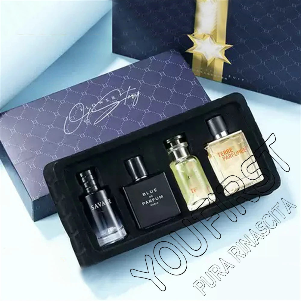 Marque de luxe Parfum hommes Cologne 100ml Parfums Homme coffret cadeau 4 pièces ensemble Parfums Masculinos naturel Floral fruité parfum Spray