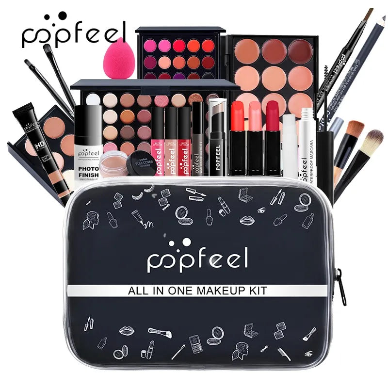 POPFEEL-Kit de Maquillage Tout-en-Un pour Femme, Ensemble Complet, avec Fard à Paupières, Eyelblogueur