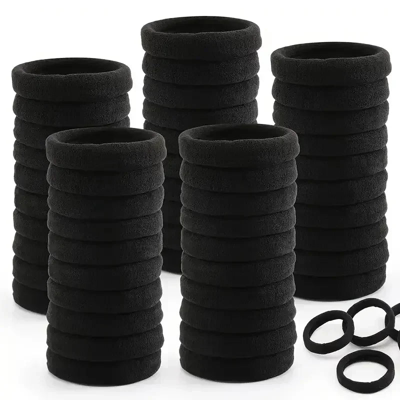 Bandes de cheveux à haute élasticité pour femmes et filles, bandeau noir basique, porte-queue de cheval Simple, couvre-chef, accessoires pour cheveux
