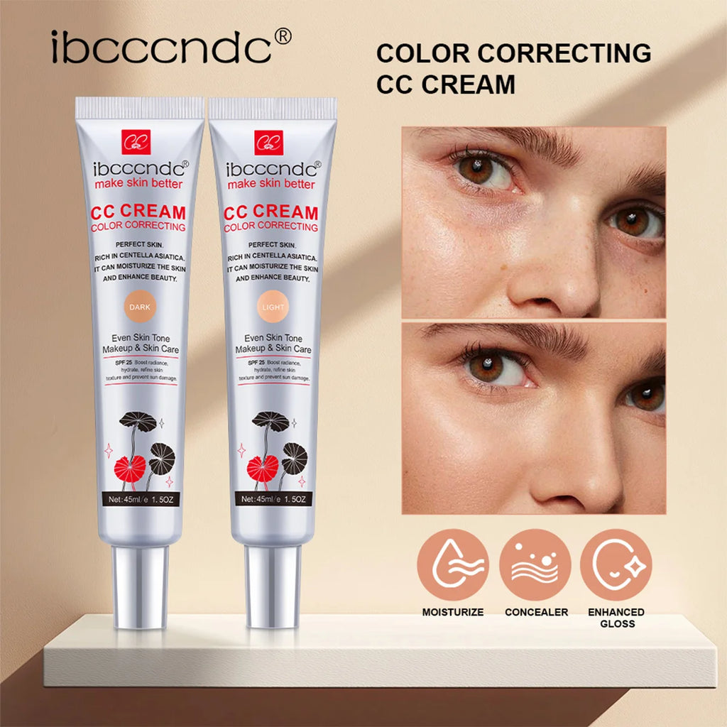 Crème CC Correctrice de Couleur 45/15ml Hydratante, Imperméable et Anti-Transpiration – Maquillage Pré-Base Longue Durée – Crème CC Transformante