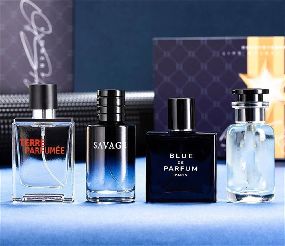 Marque de luxe Parfum hommes Cologne 100ml Parfums Homme coffret cadeau 4 pièces ensemble Parfums Masculinos naturel Floral fruité parfum Spray