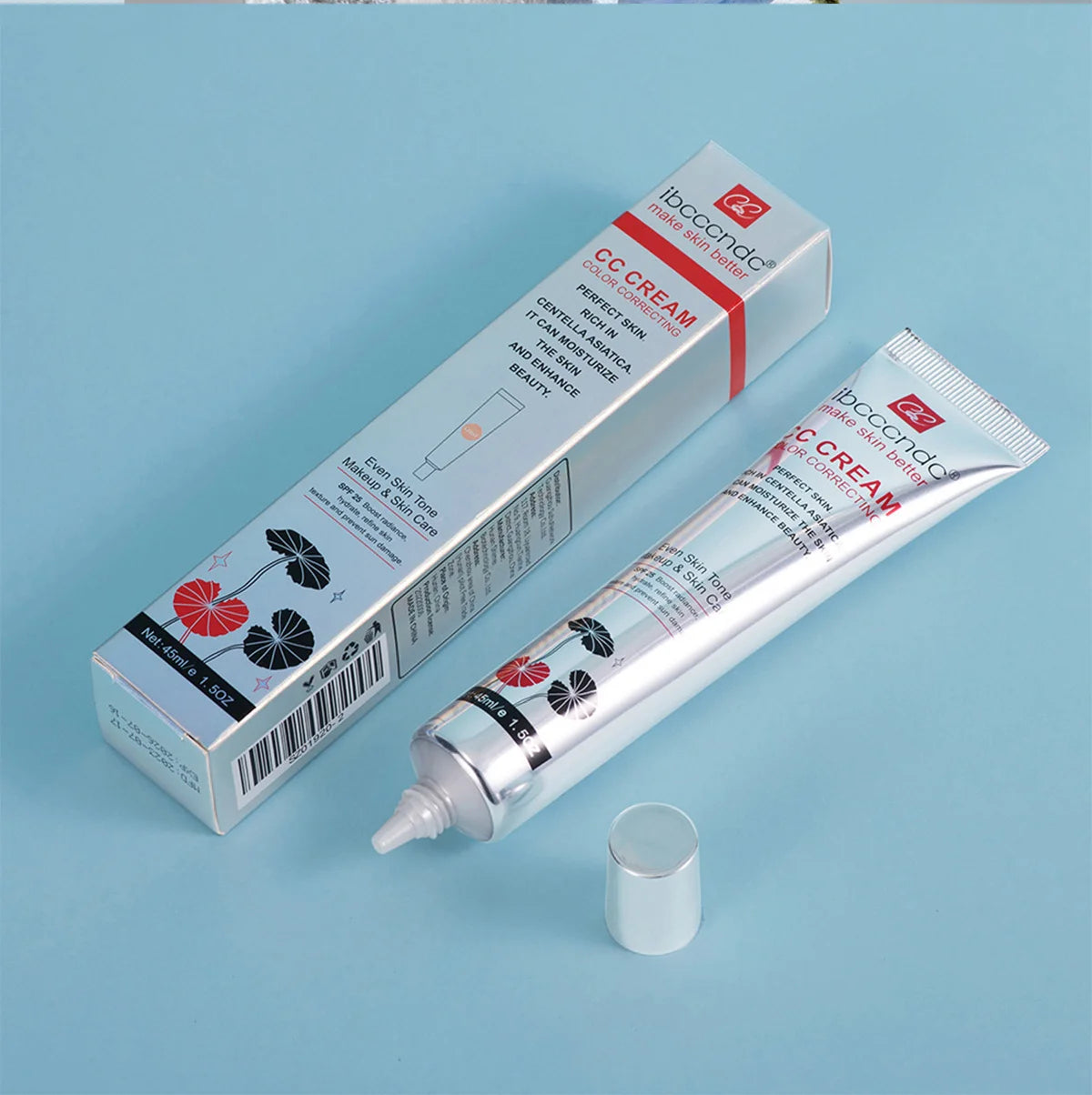 Crème CC Correctrice de Couleur 45/15ml Hydratante, Imperméable et Anti-Transpiration – Maquillage Pré-Base Longue Durée – Crème CC Transformante