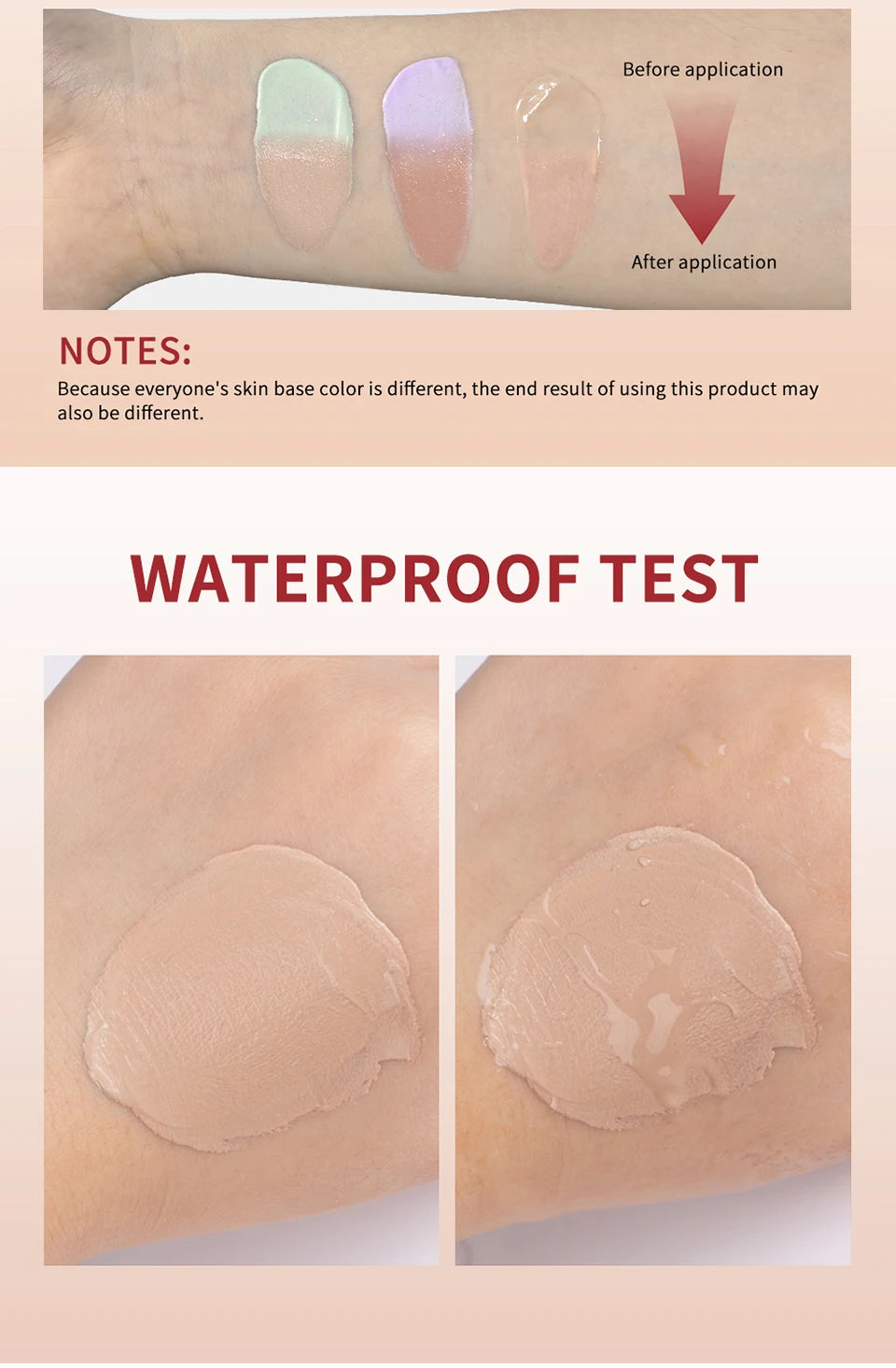 Crème CC Correctrice de Couleur 45/15ml Hydratante, Imperméable et Anti-Transpiration – Maquillage Pré-Base Longue Durée – Crème CC Transformante