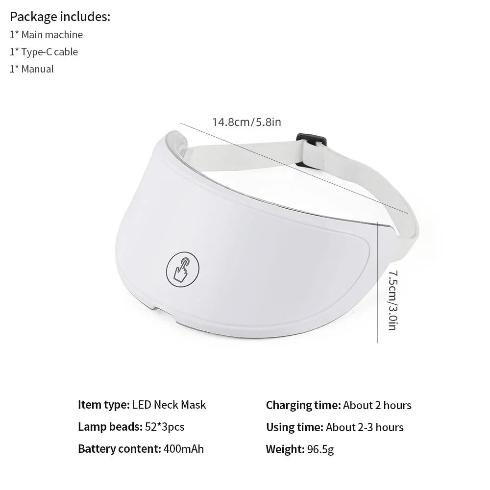 Machine de beauté pour le visage sans fil, masque facial à photons, 7 couleurs, LED, raffermissement de la peau, rajeunissement du cou