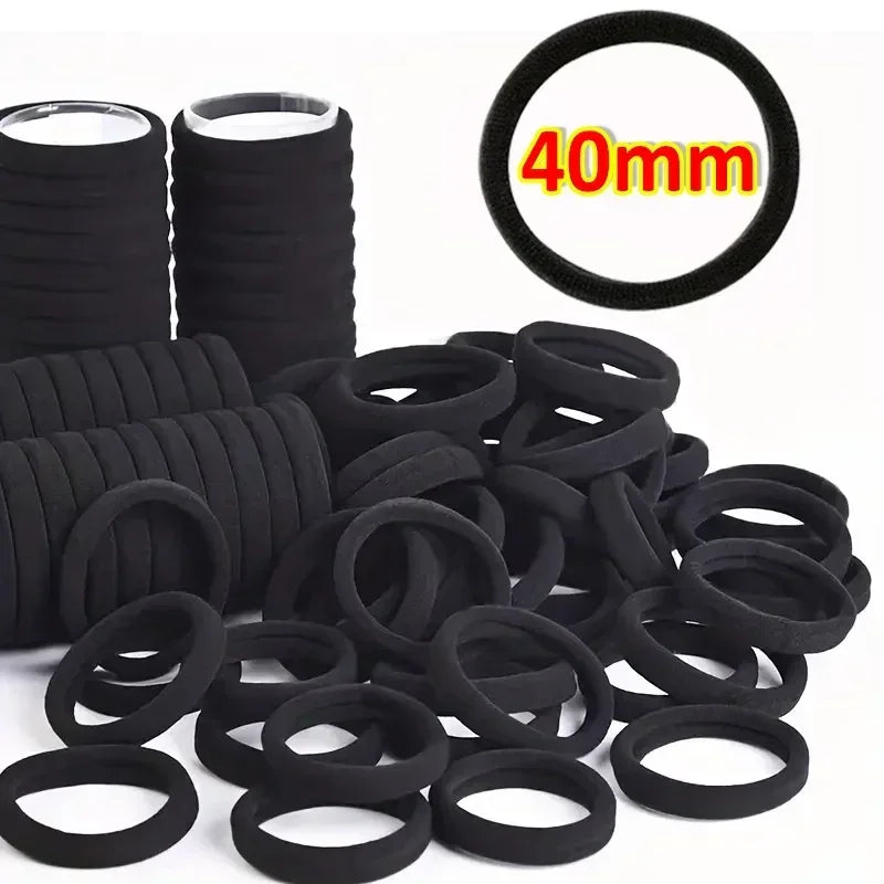 Bandes de cheveux à haute élasticité pour femmes et filles, bandeau noir basique, porte-queue de cheval Simple, couvre-chef, accessoires pour cheveux