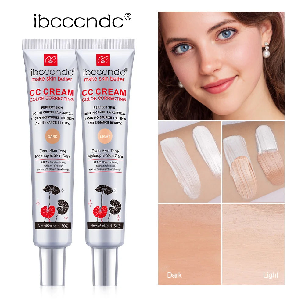 Crème CC Correctrice de Couleur 45/15ml Hydratante, Imperméable et Anti-Transpiration – Maquillage Pré-Base Longue Durée – Crème CC Transformante