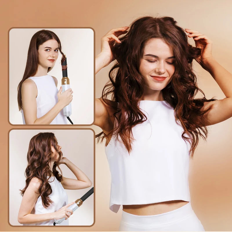 Sèche-cheveux 5 en 1, ensemble de peignes chauds, fer à friser professionnel, lisseur, outil de coiffure pour sèche-cheveux professionnel domestique